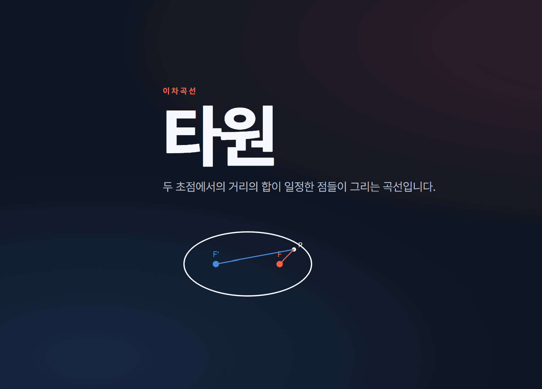 이차곡선 - 타원 표지